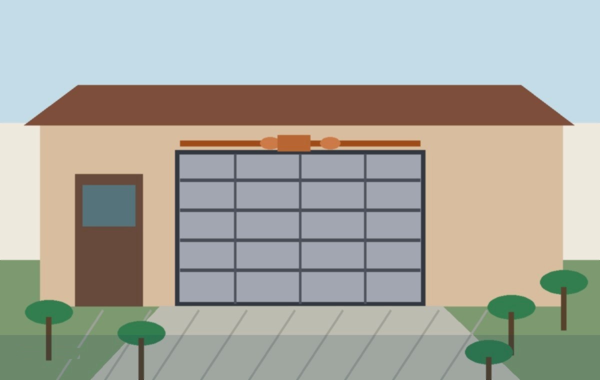 Garage door torsion spring gap check at an Oak Forest Texas home